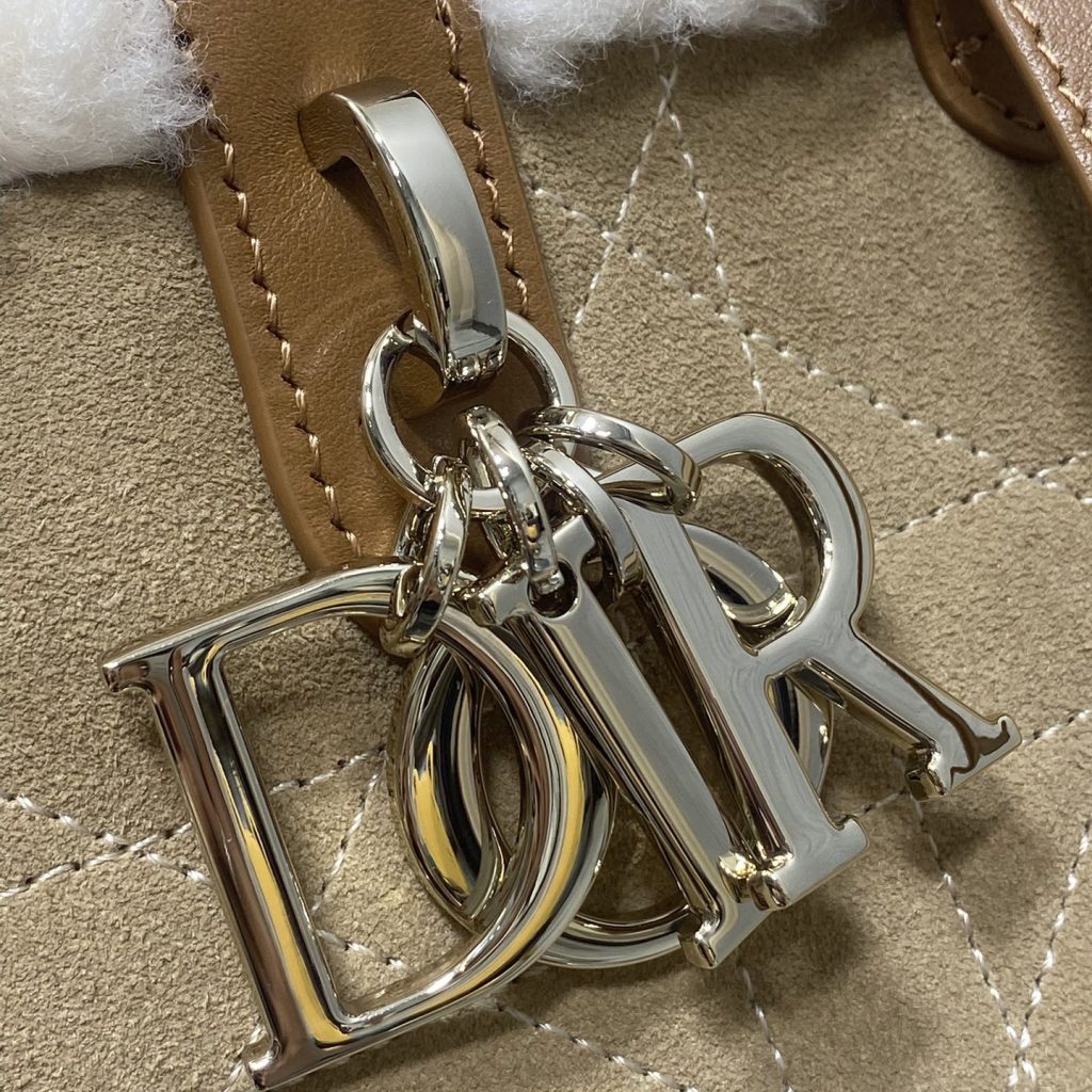 Dior Book Tote in Suede with Open Top for Handheld Shoulder Carry 25cm in Beige Color