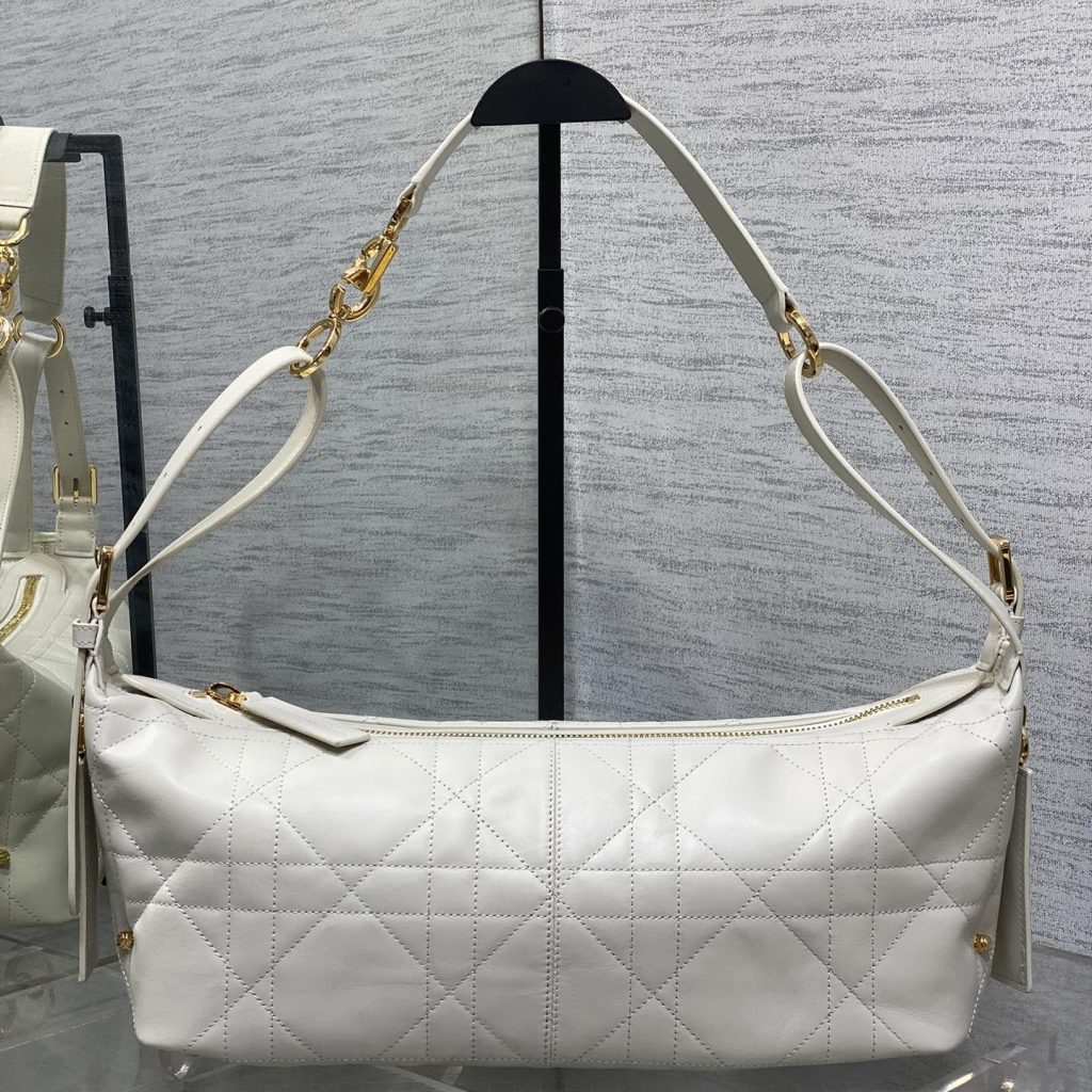 Dior B26 Hobo in Cannage Calfskin with Zipper for Shoulder Crossbody Carry Designer Bag