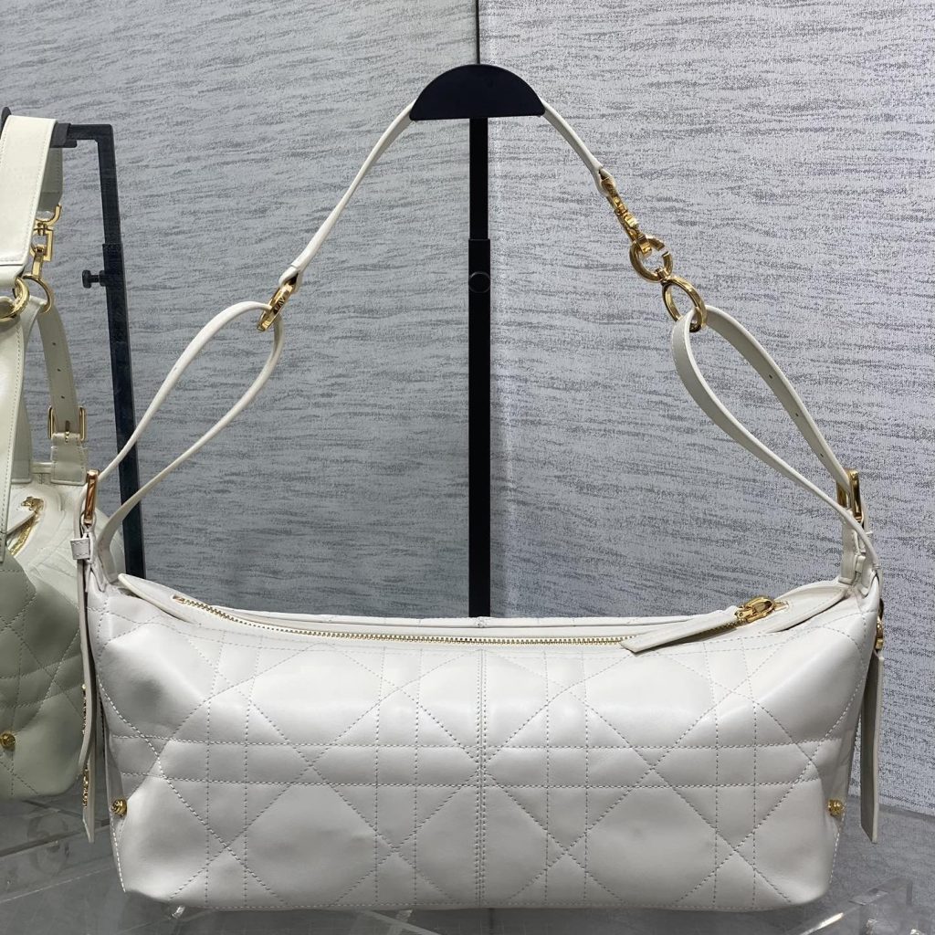 Dior B26 Hobo in Cannage Calfskin with Zipper for Shoulder Crossbody Carry Designer Bag