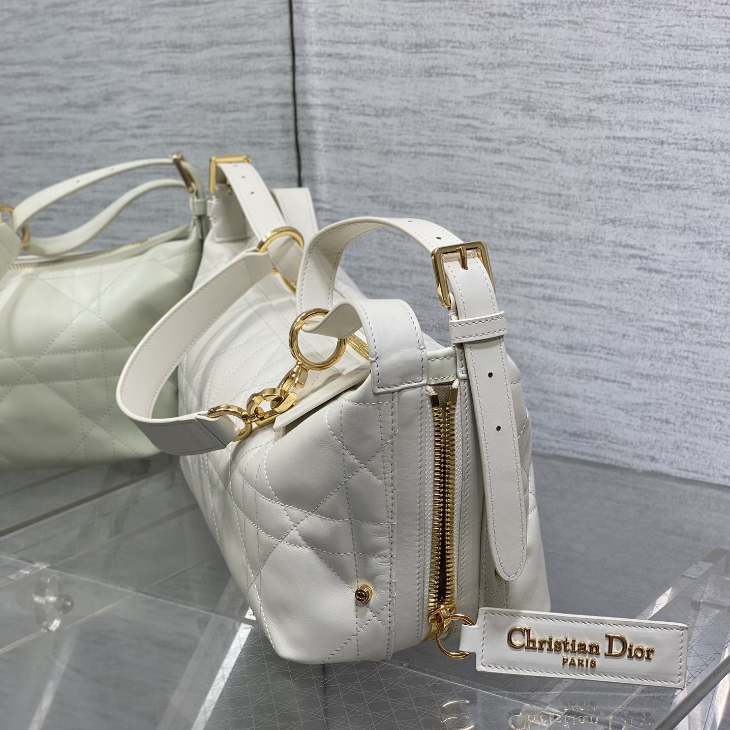 Dior B26 Hobo in Cannage Calfskin with Zipper for Shoulder Crossbody Carry Designer Bag