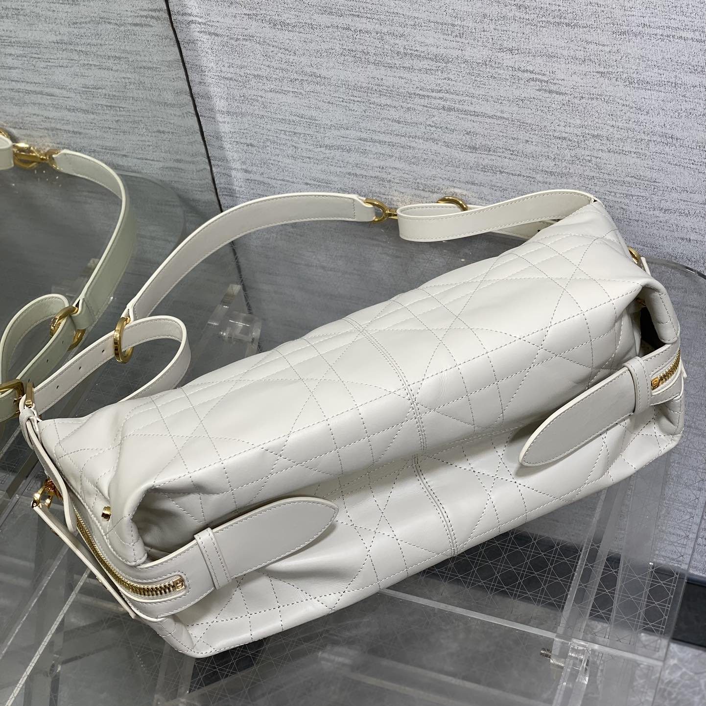 Dior B26 Hobo in Cannage Calfskin with Zipper for Shoulder Crossbody Carry Designer Bag