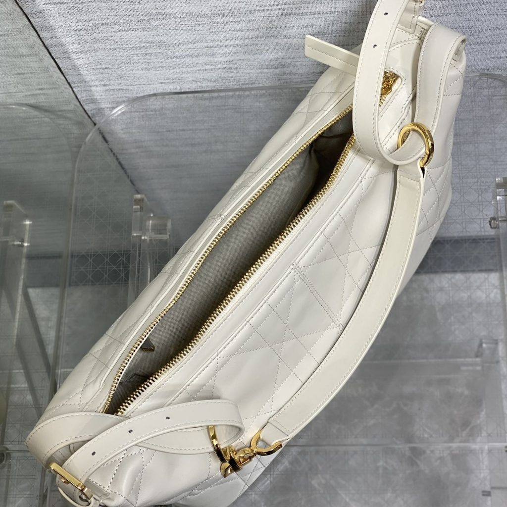 Dior B26 Hobo in Cannage Calfskin with Zipper for Shoulder Crossbody Carry Designer Bag