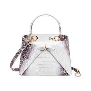 Dior Lady in Calfskin with Crocodile Print and Magnetic Snap for Handheld Shoulder Carry