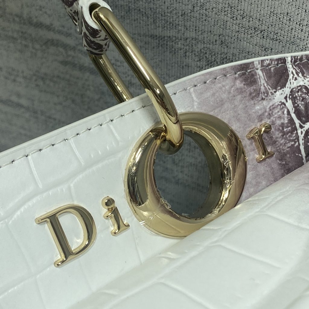 Dior Lady in Calfskin with Crocodile Print and Magnetic Snap for Handheld Shoulder Carry