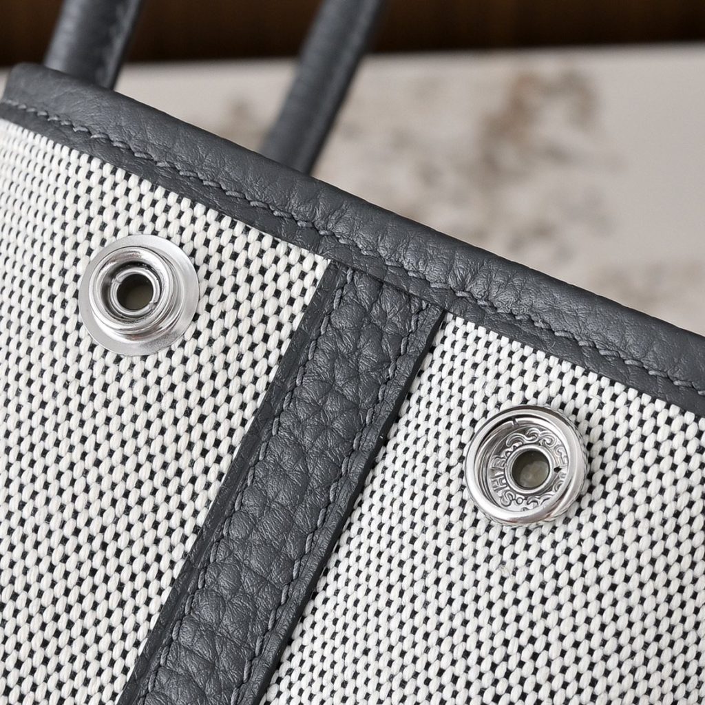 Hermès Picotin Lock in Canvas and Togo Leather with Magnetic Snap for Handheld Carry