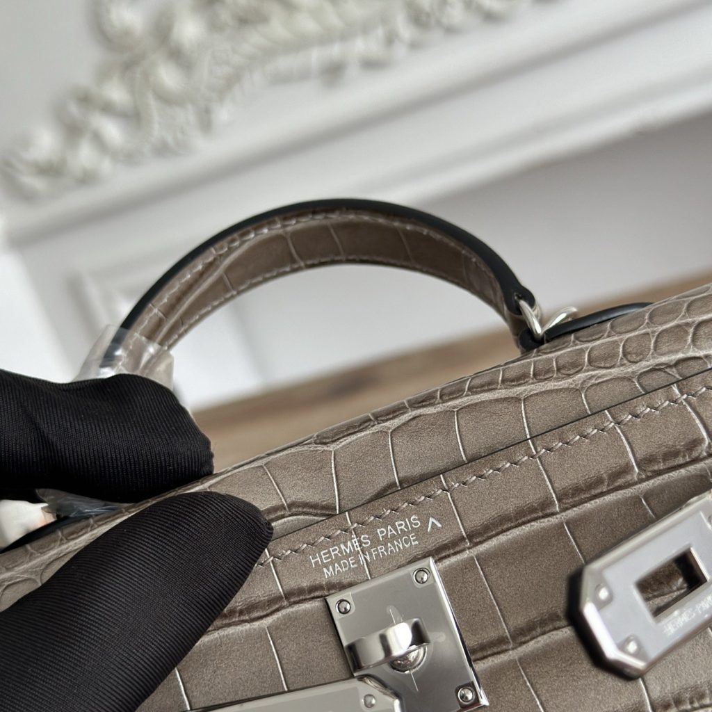 Hermès Kelly Mini 2 in Nile Crocodile with Twist Lock Flap for Hand Carry Designer Bag