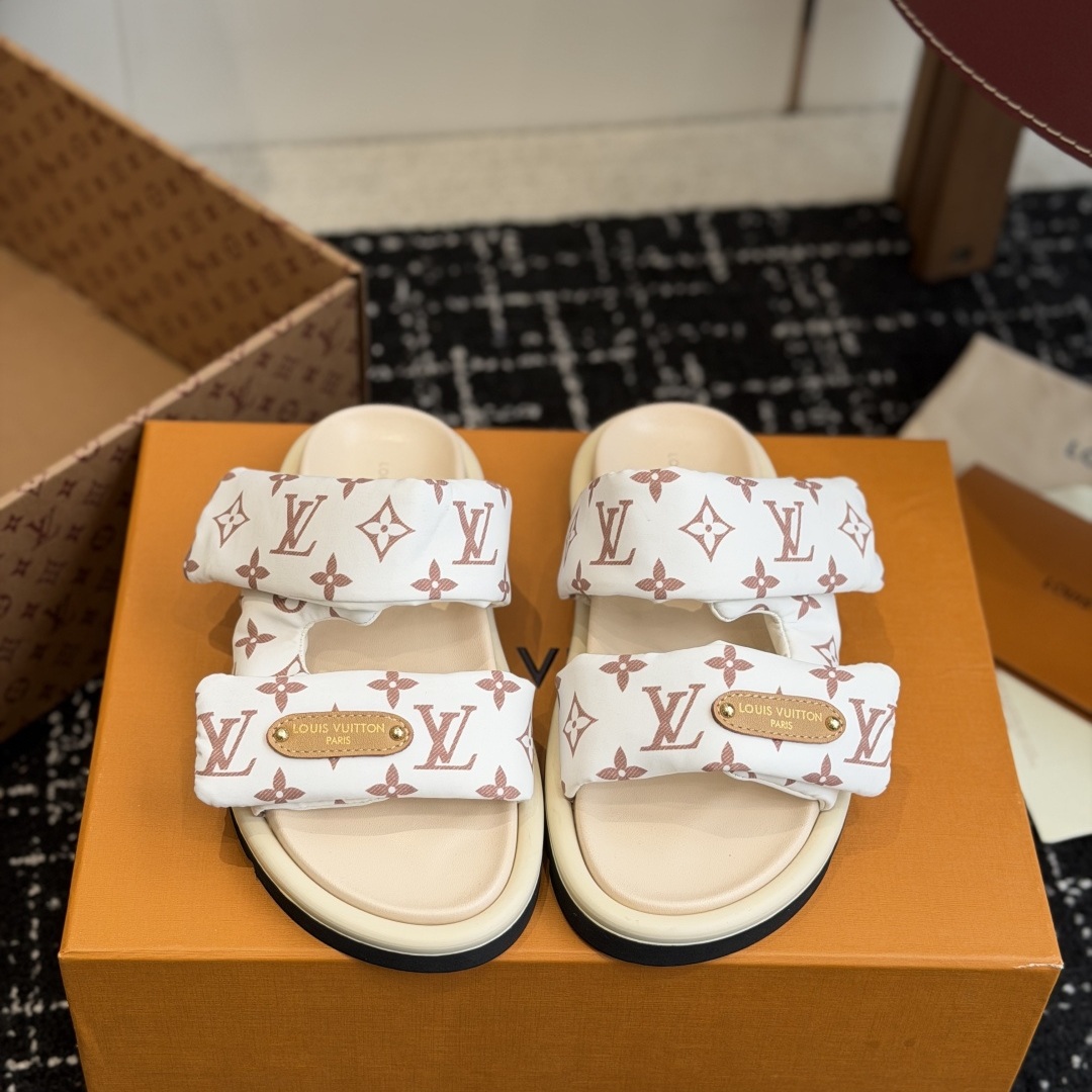 Louis Vuitton Pool Pillow Comfort Two-Strap Velcro Open-Toe Mule Flat Sandals