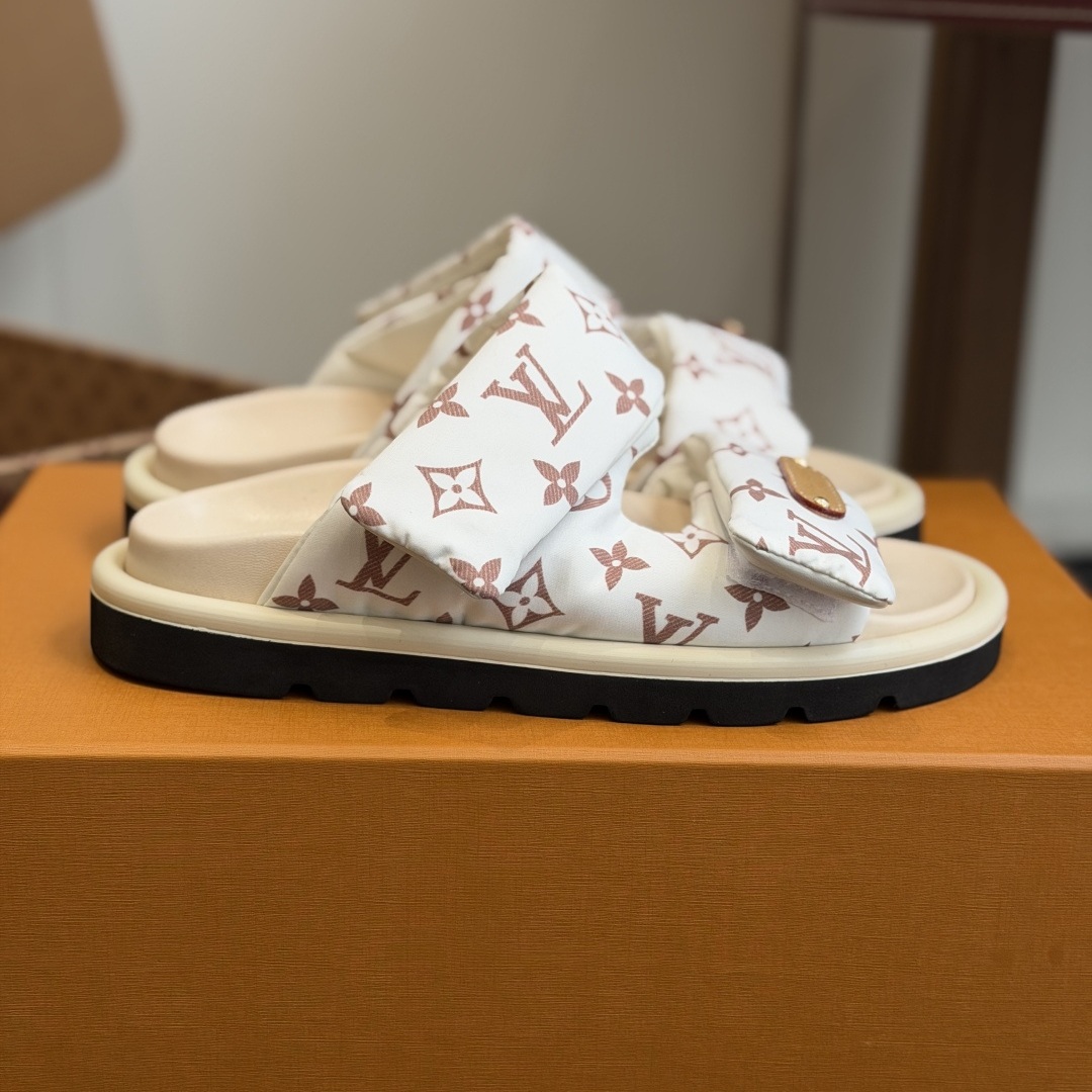Louis Vuitton Pool Pillow Comfort Two-Strap Velcro Open-Toe Mule Flat Sandals