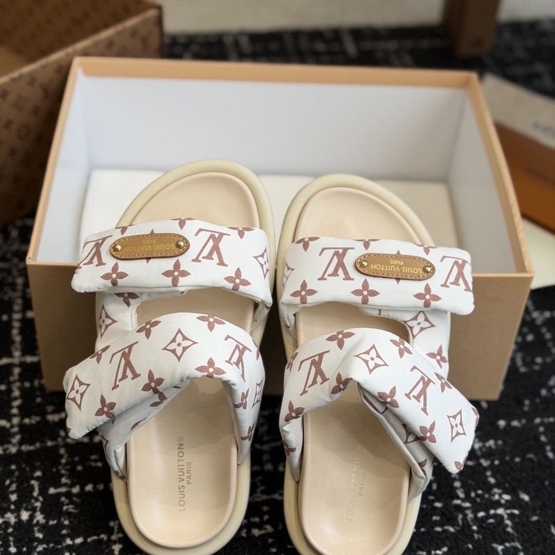 Louis Vuitton Pool Pillow Comfort Two-Strap Velcro Open-Toe Mule Flat Sandals