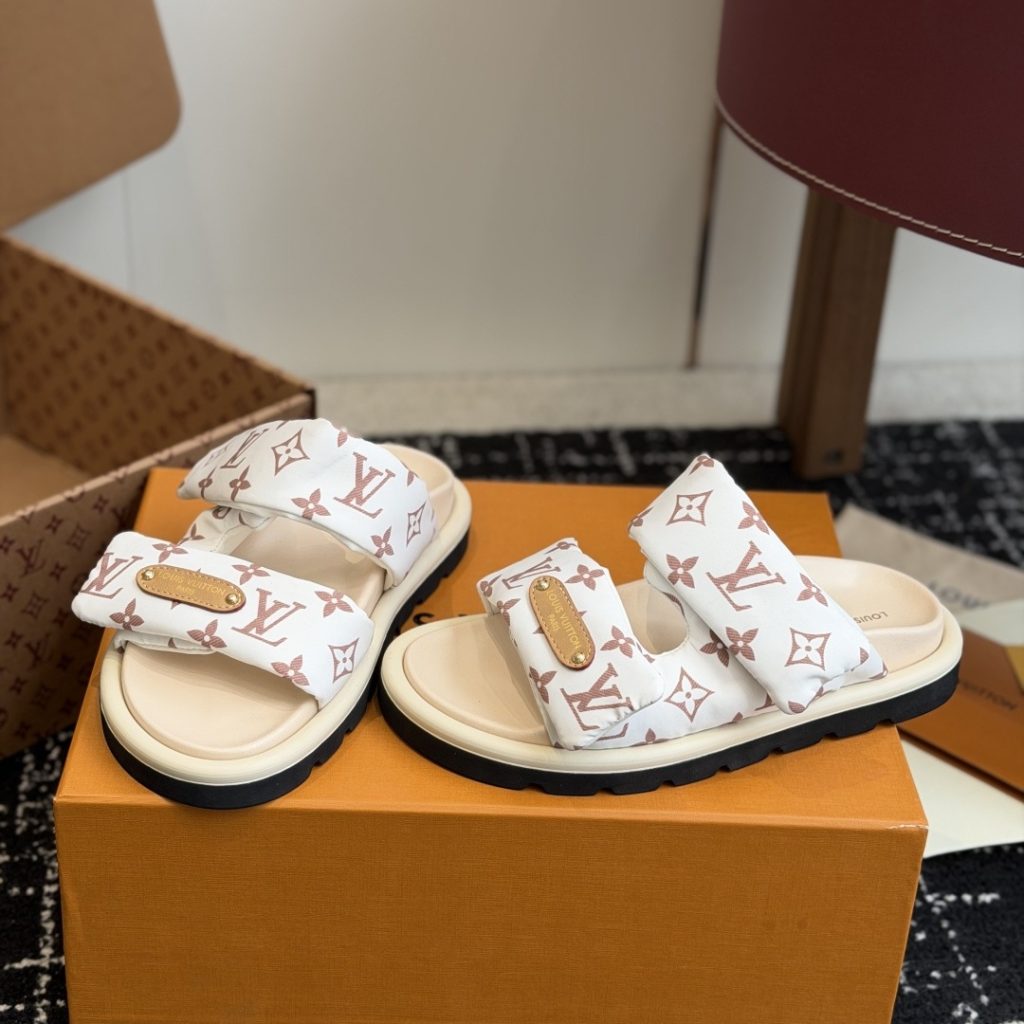 Louis Vuitton Pool Pillow Comfort Two-Strap Velcro Open-Toe Mule Flat Sandals