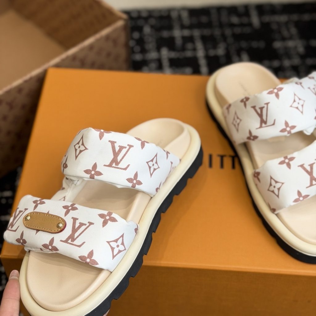 Louis Vuitton Pool Pillow Comfort Two-Strap Velcro Open-Toe Mule Flat Sandals