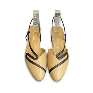 Chanel Gold Flow Line High Heel Open-Toe Slingback Sandals