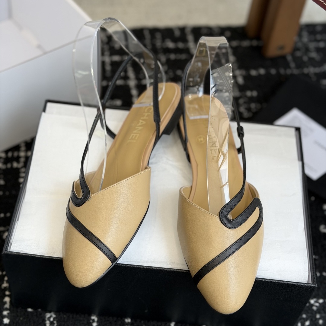 Chanel Gold Flow Line High Heel Open-Toe Slingback Sandals
