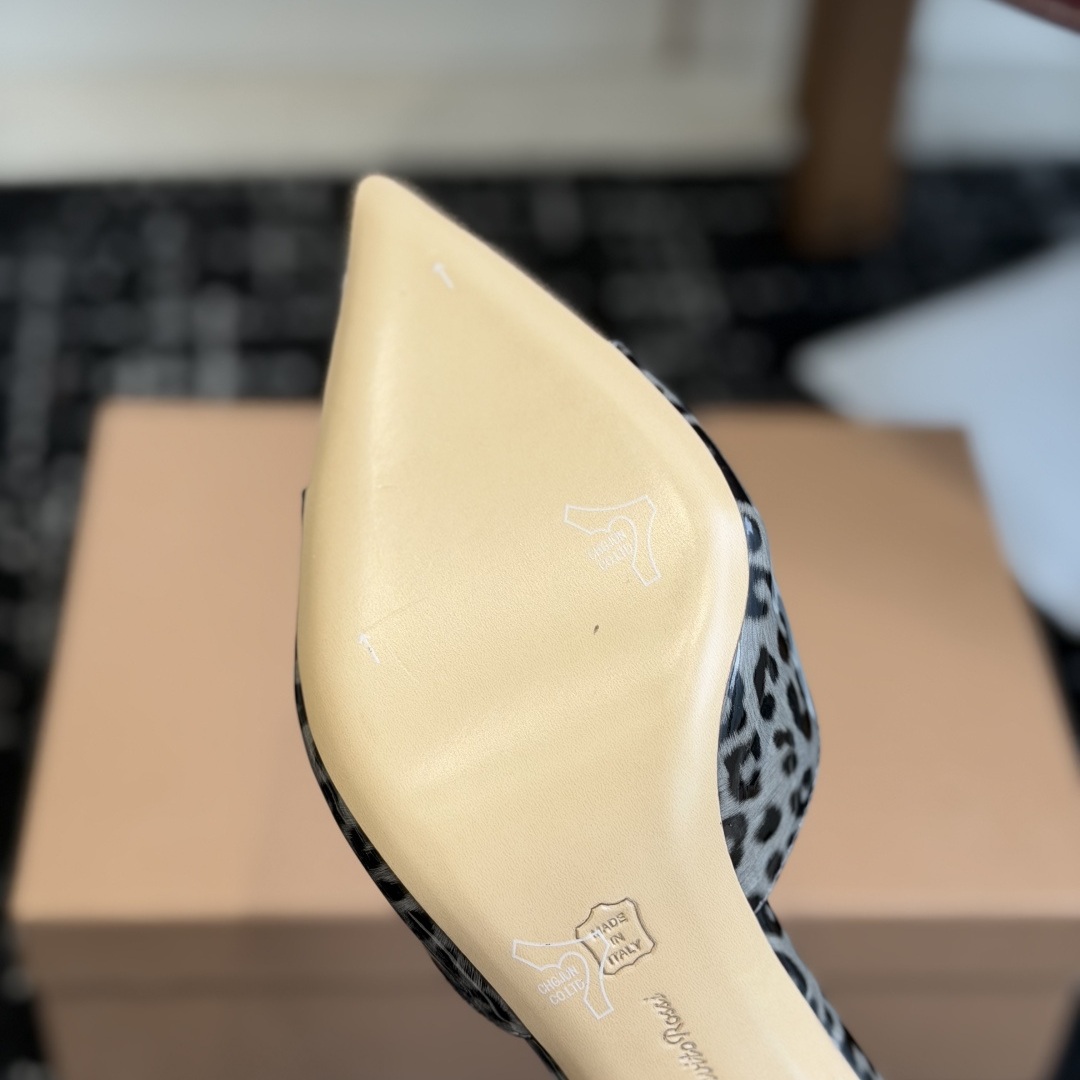 Gianvito Rossi Pointed-Toe Crystal Mesh Strap High Heel Mule Sandals