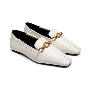 YSL Saint Laurent Pointed-Toe Gold Chain Trim Mule Slippers in Patent Lambskin with Italian Leather Sole
