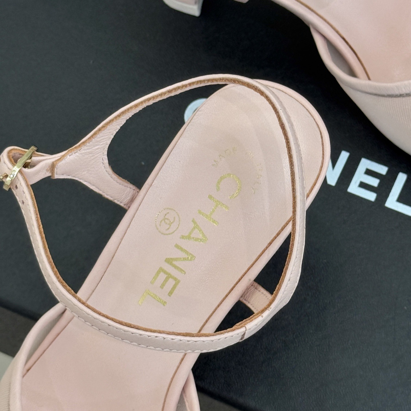 CHANEL CC Logo Mesh Ankle-Strap Pointed Toe Stiletto Heel Sandals