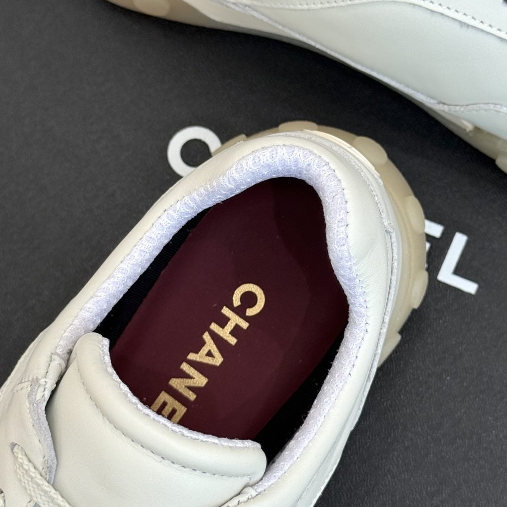 CHANEL Double C Logo Retro Trainer Sneakers in Suede Calfskin and Fabric with Lightweight TPU Sole