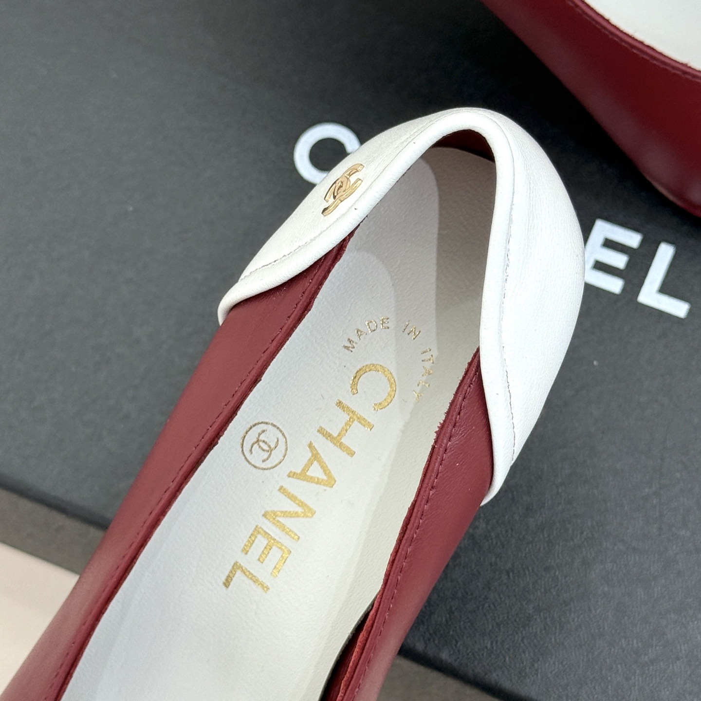 CHANEL Two-tone Double C Pointed Toe High Heel Pumps in Full-grain Lambskin, Italian Sole