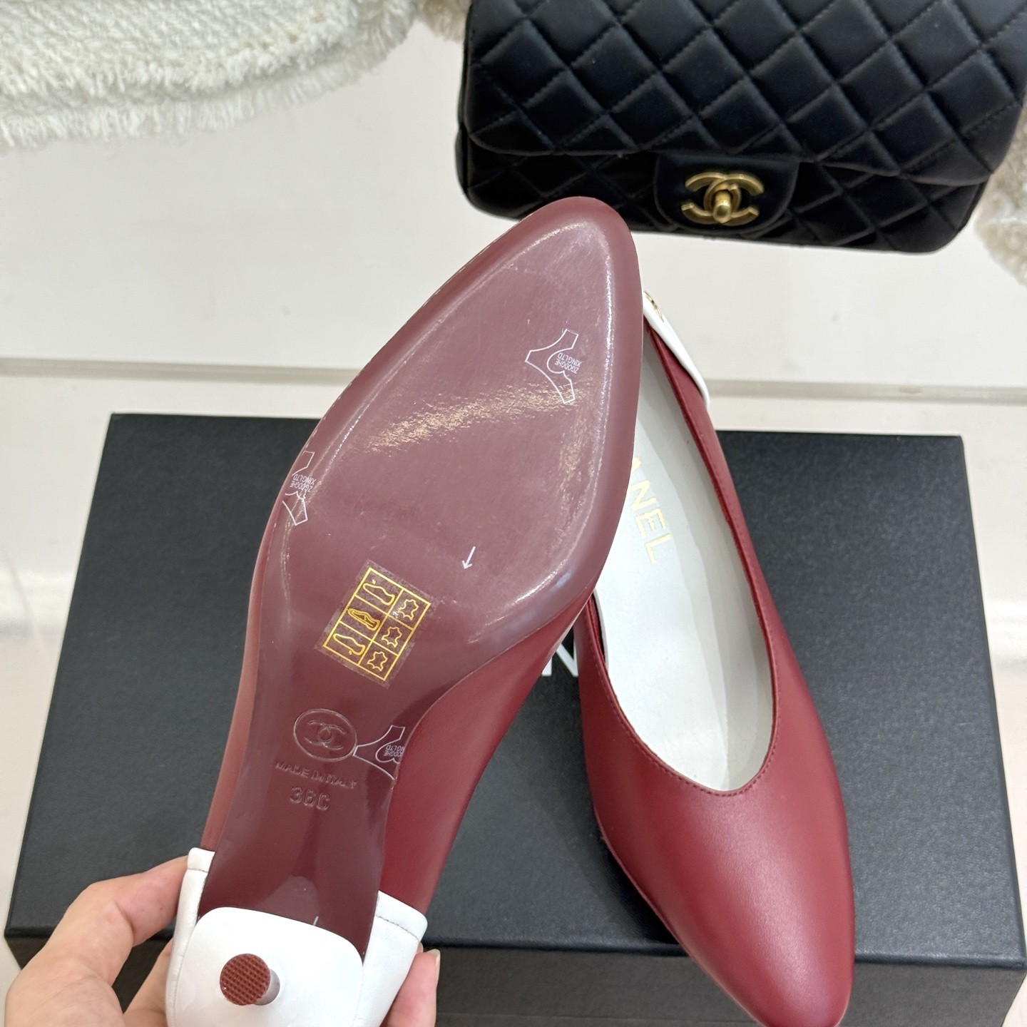 CHANEL Two-tone Double C Pointed Toe High Heel Pumps in Full-grain Lambskin, Italian Sole