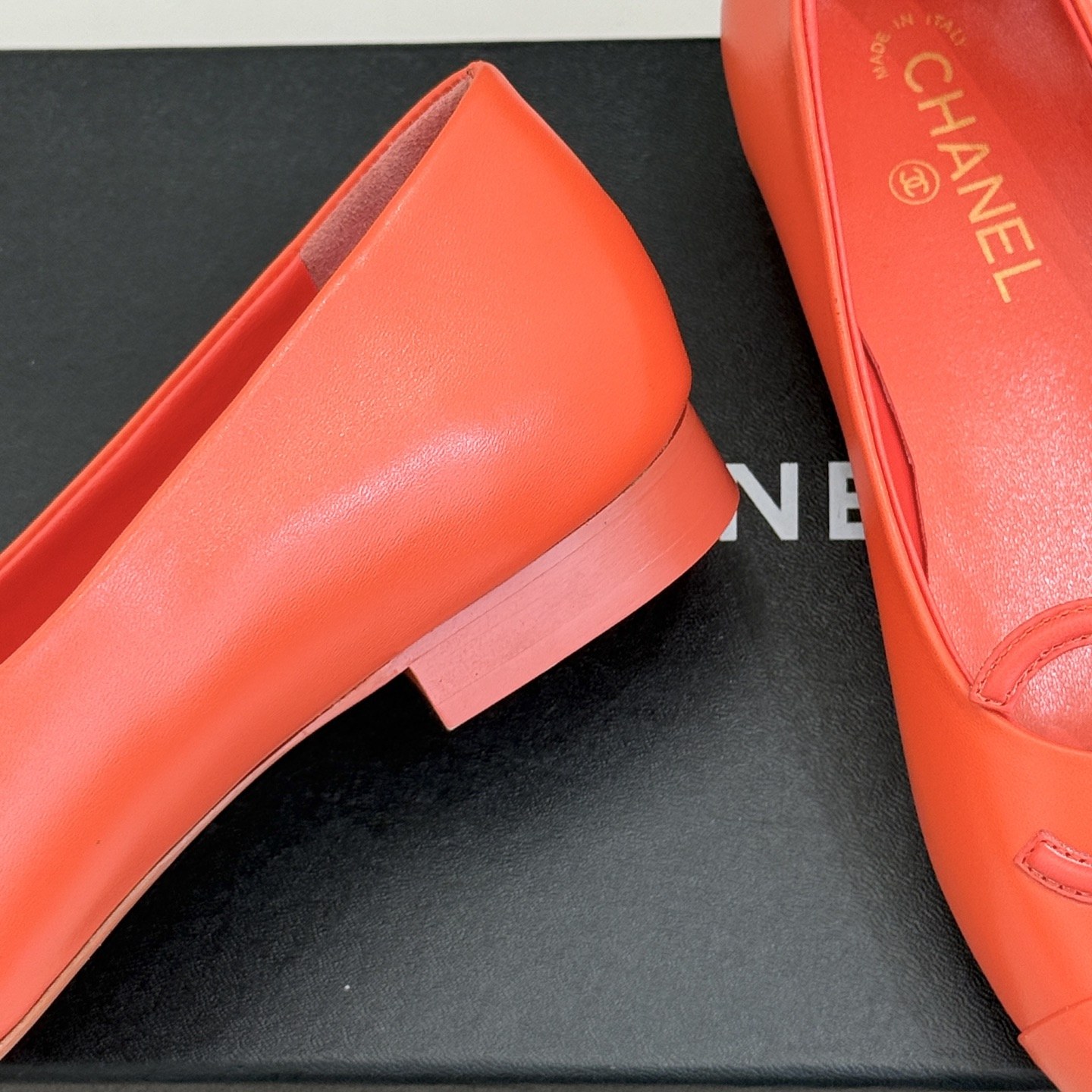 CHANEL Double C Two-tone Flat Ballet Flats in Full-grain Lambskin with Italian Leather Sole