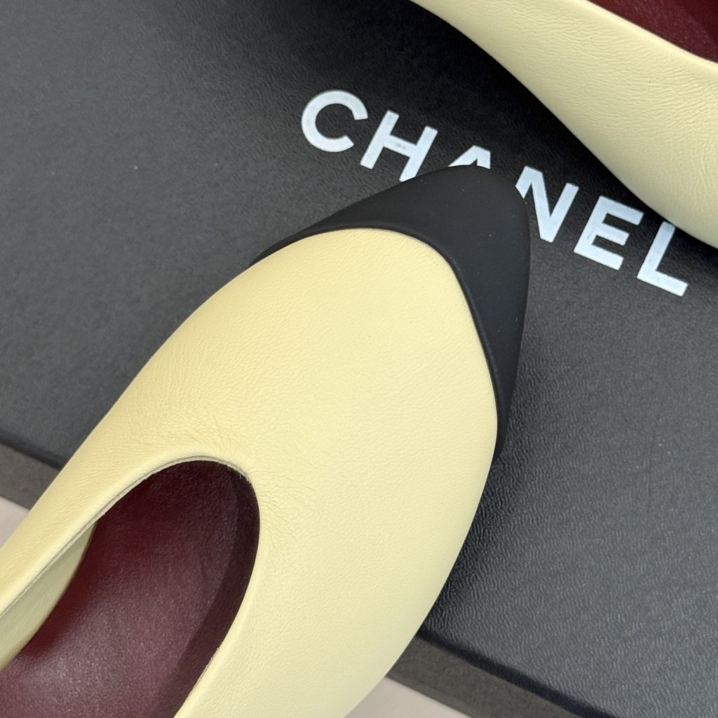 CHANEL Double C Colorblock Pleated Kitten Heel Pumps in Genuine Lambskin with Italian Leather Sole