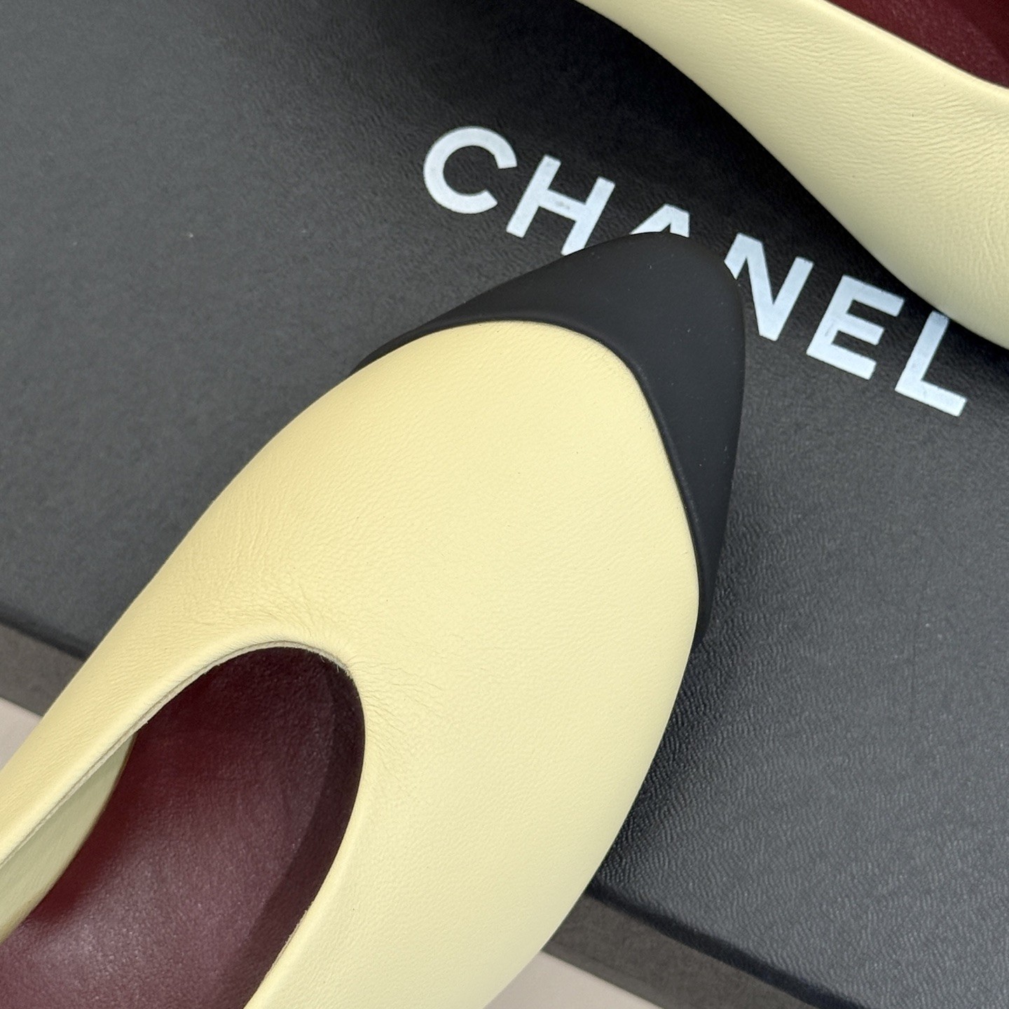 CHANEL Double C Colorblock Pleated Kitten Heel Pumps in Genuine Lambskin with Italian Leather Sole