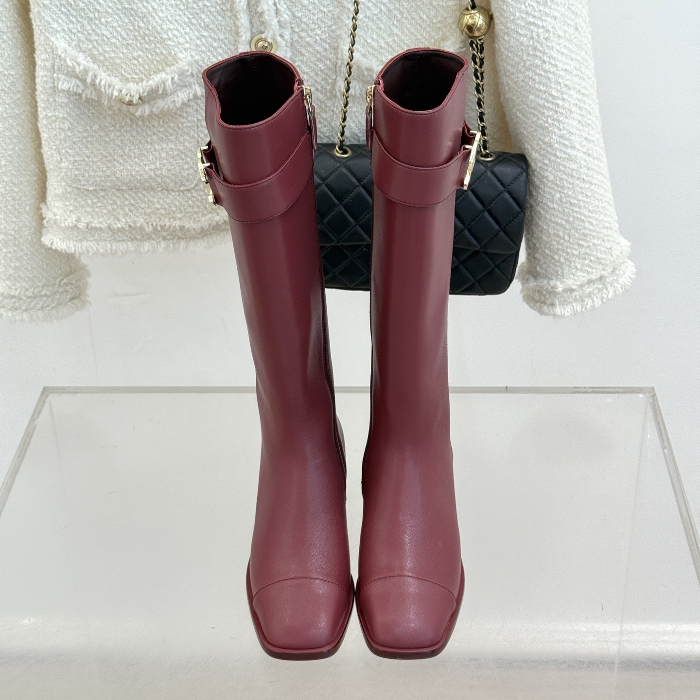 CHANEL Double C Metal Buckle Strap Riding Short Boots in Genuine Cowhide with Lambskin Lining and Italian Leather Sole