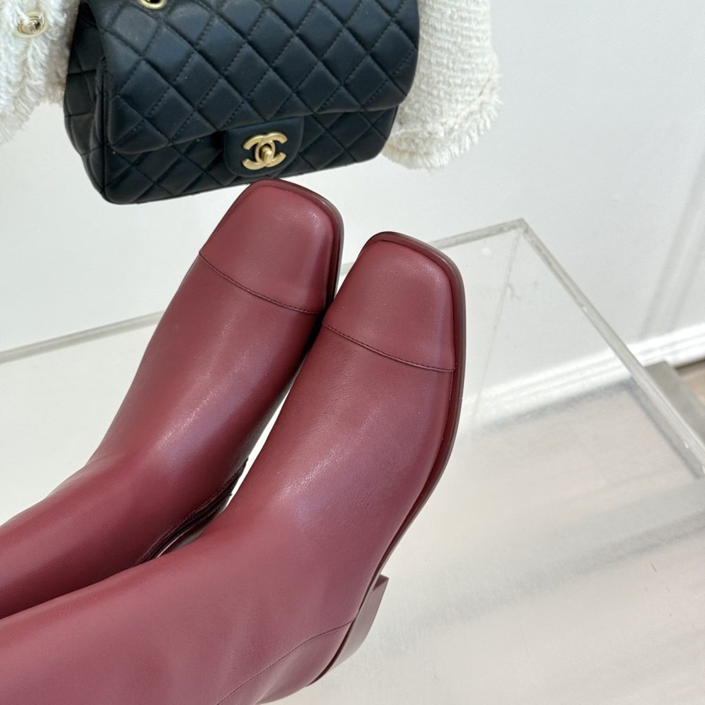 CHANEL Double C Metal Buckle Strap Riding Short Boots in Genuine Cowhide with Lambskin Lining and Italian Leather Sole