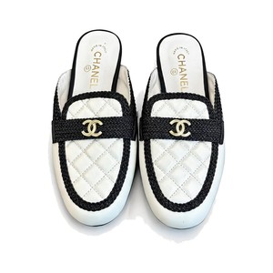 CHANEL Double C Quilted Mule Slippers in Genuine Lambskin with Italian Leather Sole