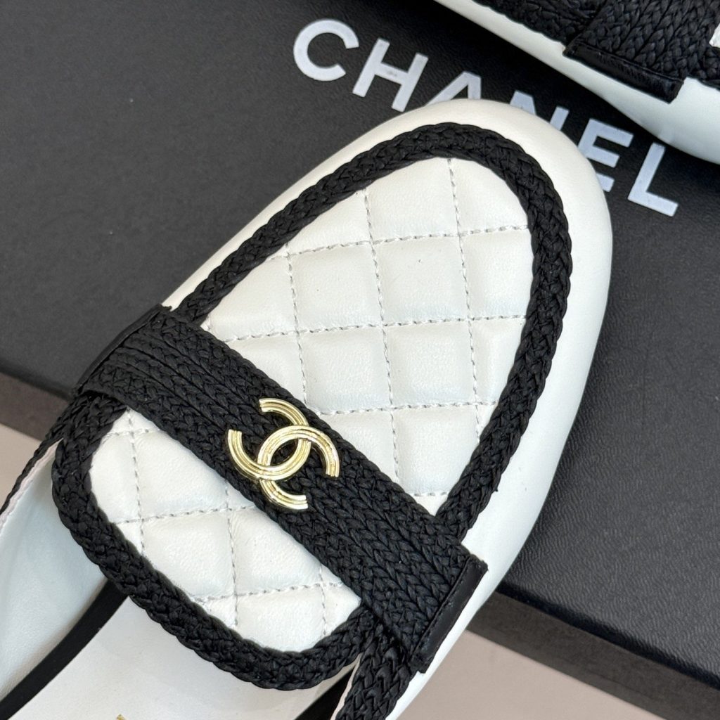 CHANEL Double C Quilted Mule Slippers in Genuine Lambskin with Italian Leather Sole