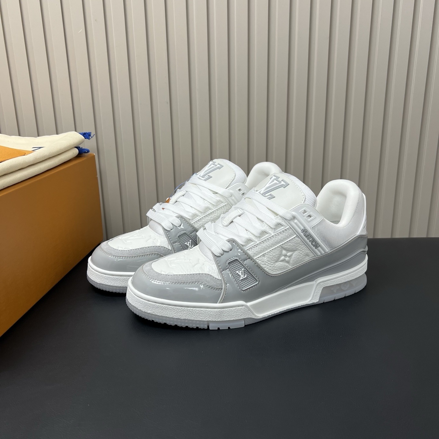 LOUIS VUITTON Trainer Style Sneakers in Genuine Calfskin with TPU Sole