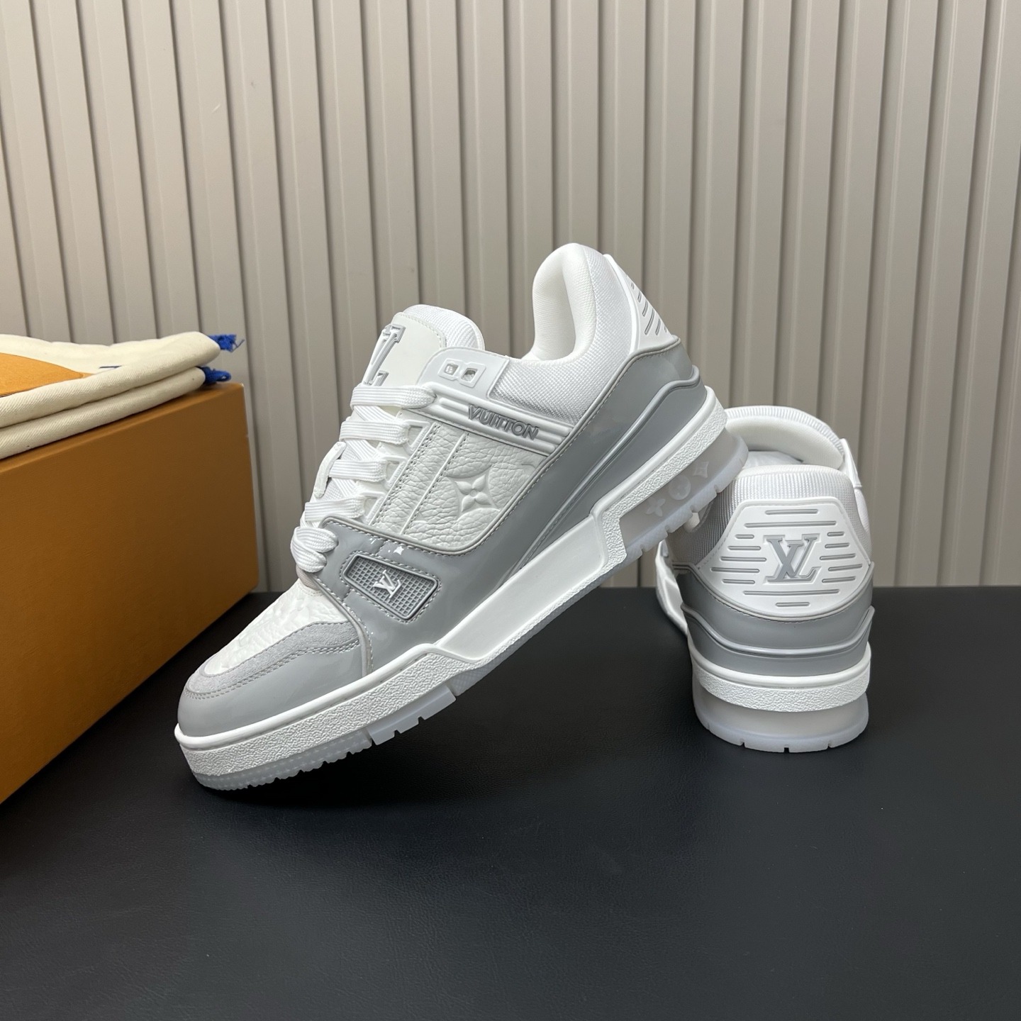 LOUIS VUITTON Trainer Style Sneakers in Genuine Calfskin with TPU Sole