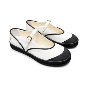 CHANEL Classic Mary Jane with Two-Tone Rubber Toe in Silk and Lambskin with TPU Outsole