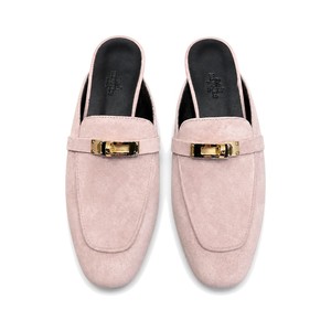 HERMES Eclair Thick-Sole Shoes with Enamel Buckle in Genuine Calfskin with Italian Leather Sole