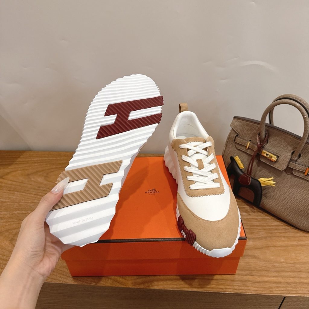 HERMES H Fitting Classic Flat Loafer Slippers in Genuine Calfskin with Italian Leather Sole