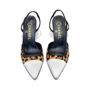 Chanel Pointed Toe Cutout High Heel Sandals in Calfskin Lambskin with Italian Leather Sole