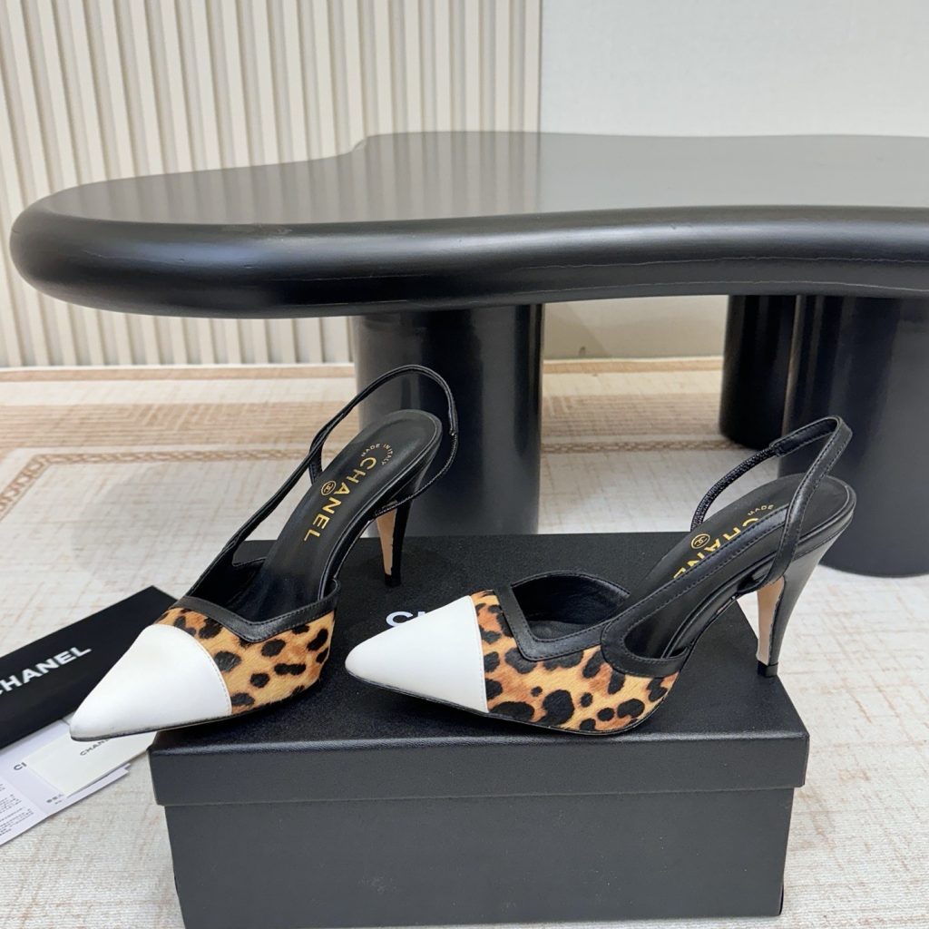 Chanel Pointed Toe Cutout High Heel Sandals in Calfskin Lambskin with Italian Leather Sole