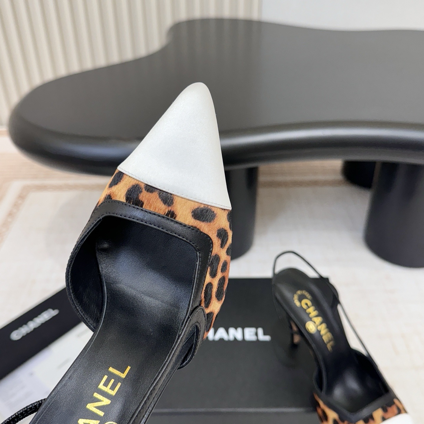 Chanel Pointed Toe Cutout High Heel Sandals in Calfskin Lambskin with Italian Leather Sole