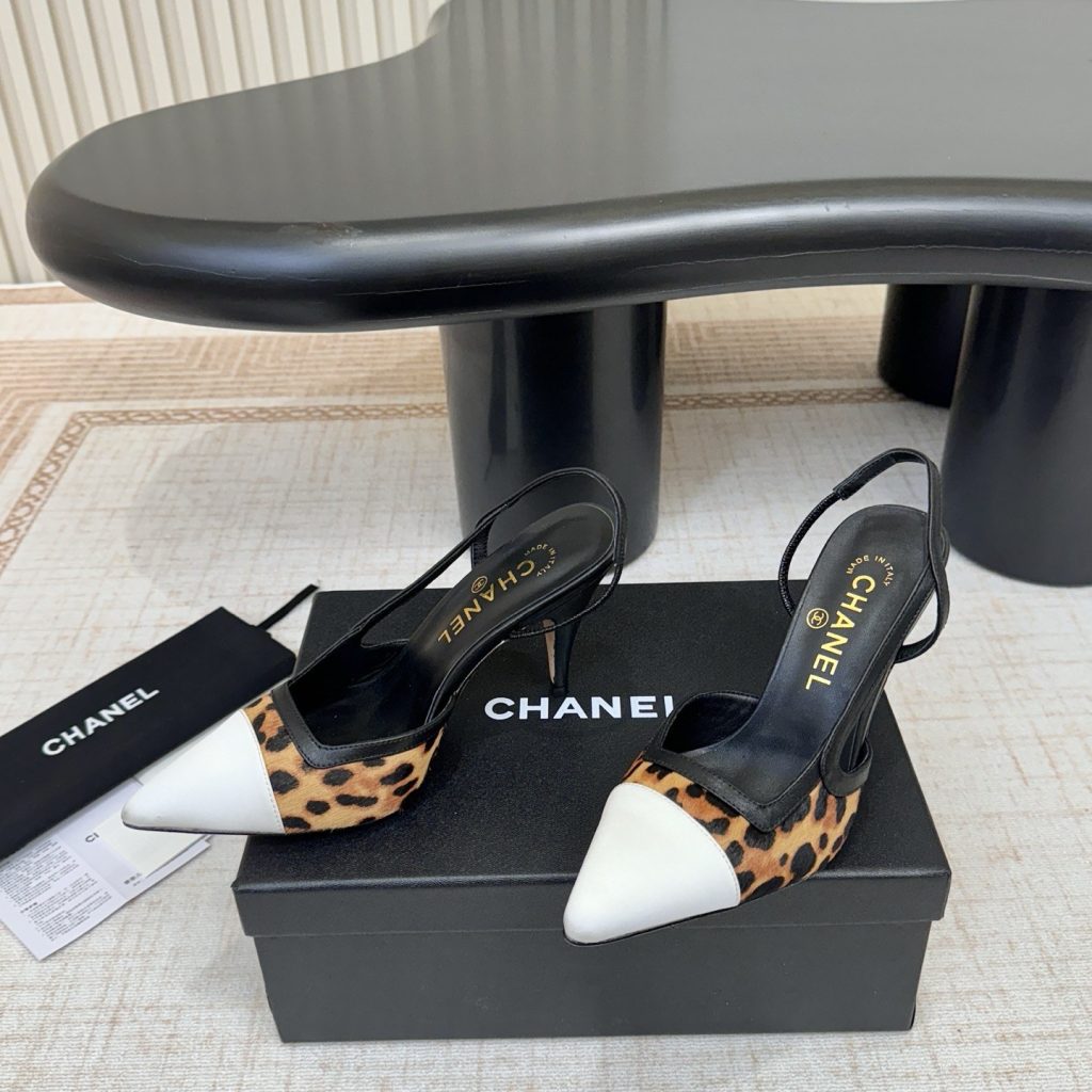 Chanel Pointed Toe Cutout High Heel Sandals in Calfskin Lambskin with Italian Leather Sole