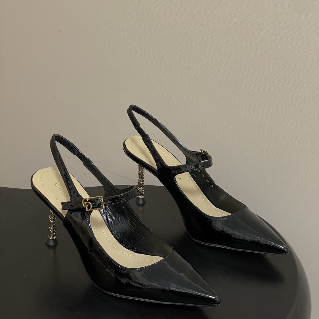 Dior D-Cherie Open-back High Heel Pumps in Calfskin with Lambskin Lining and Italian Leather Sole