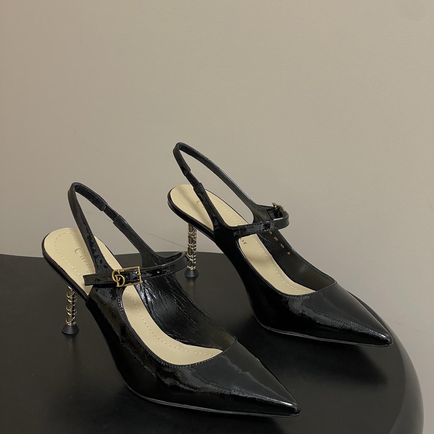 Dior D-Cherie Open-back High Heel Pumps in Calfskin with Lambskin Lining and Italian Leather Sole