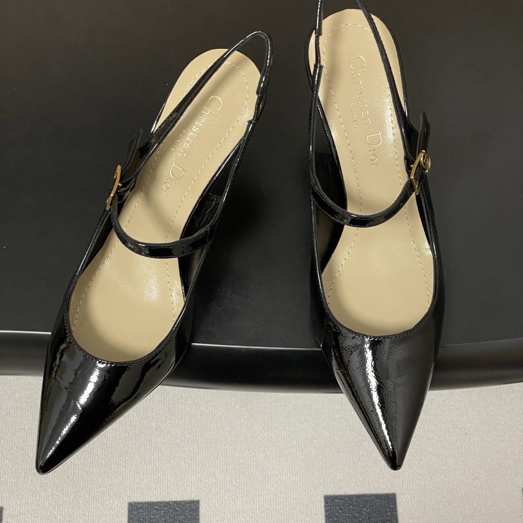 Dior D-Cherie Open-back High Heel Pumps in Calfskin with Lambskin Lining and Italian Leather Sole