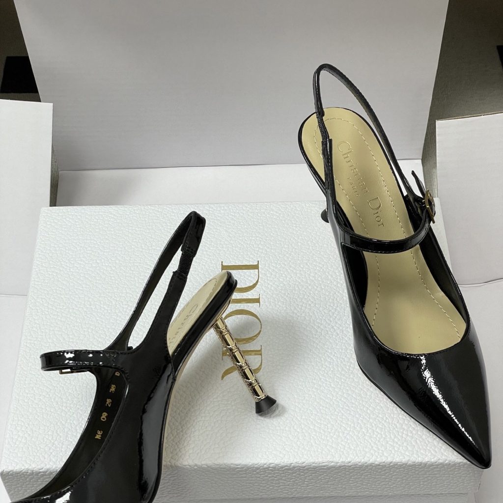 Dior D-Cherie Open-back High Heel Pumps in Calfskin with Lambskin Lining and Italian Leather Sole