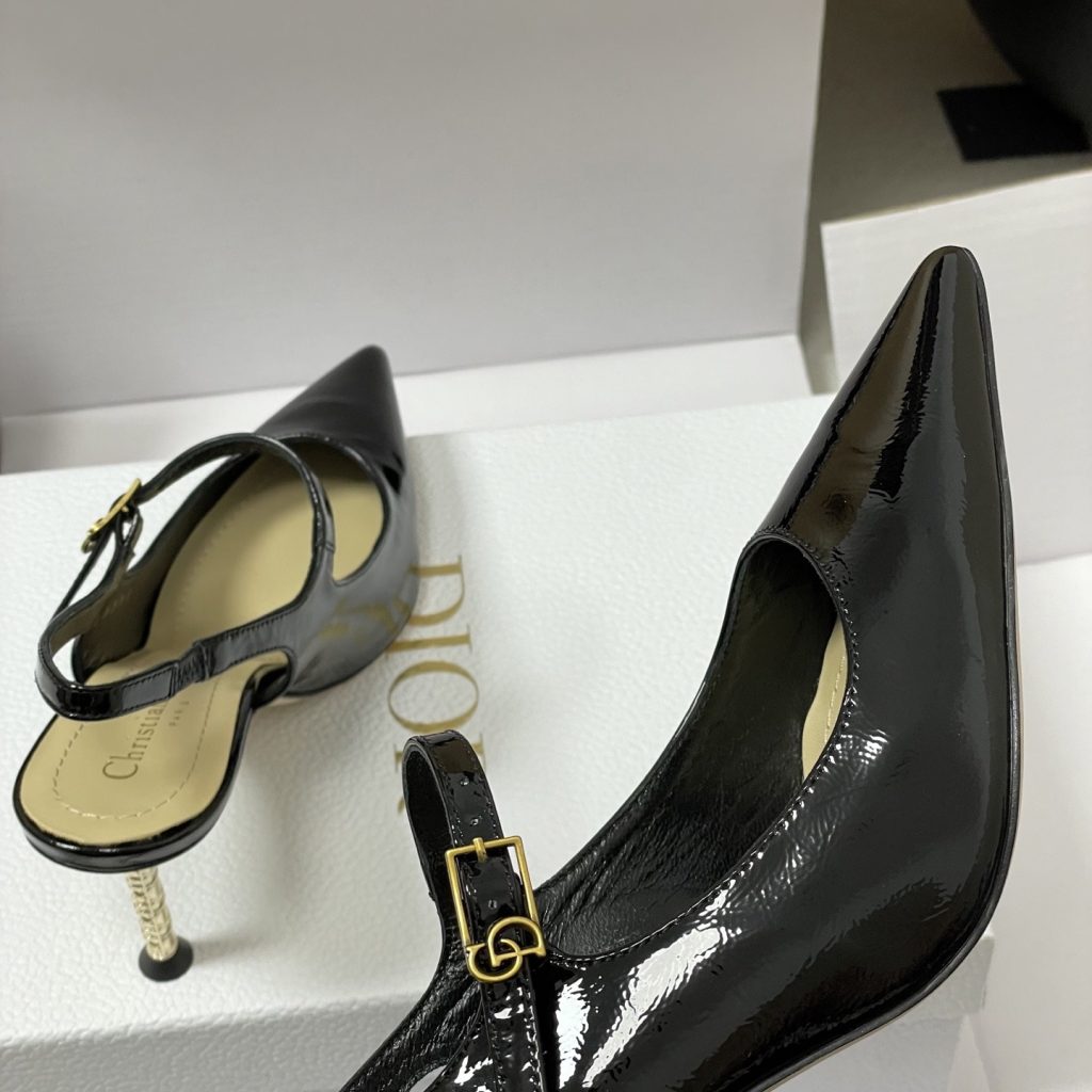 Dior D-Cherie Open-back High Heel Pumps in Calfskin with Lambskin Lining and Italian Leather Sole