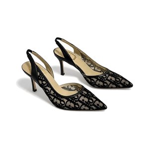 Dior Adiorable Open-back Mesh High Heel Pumps with Lambskin Insole and Italian Leather Sole