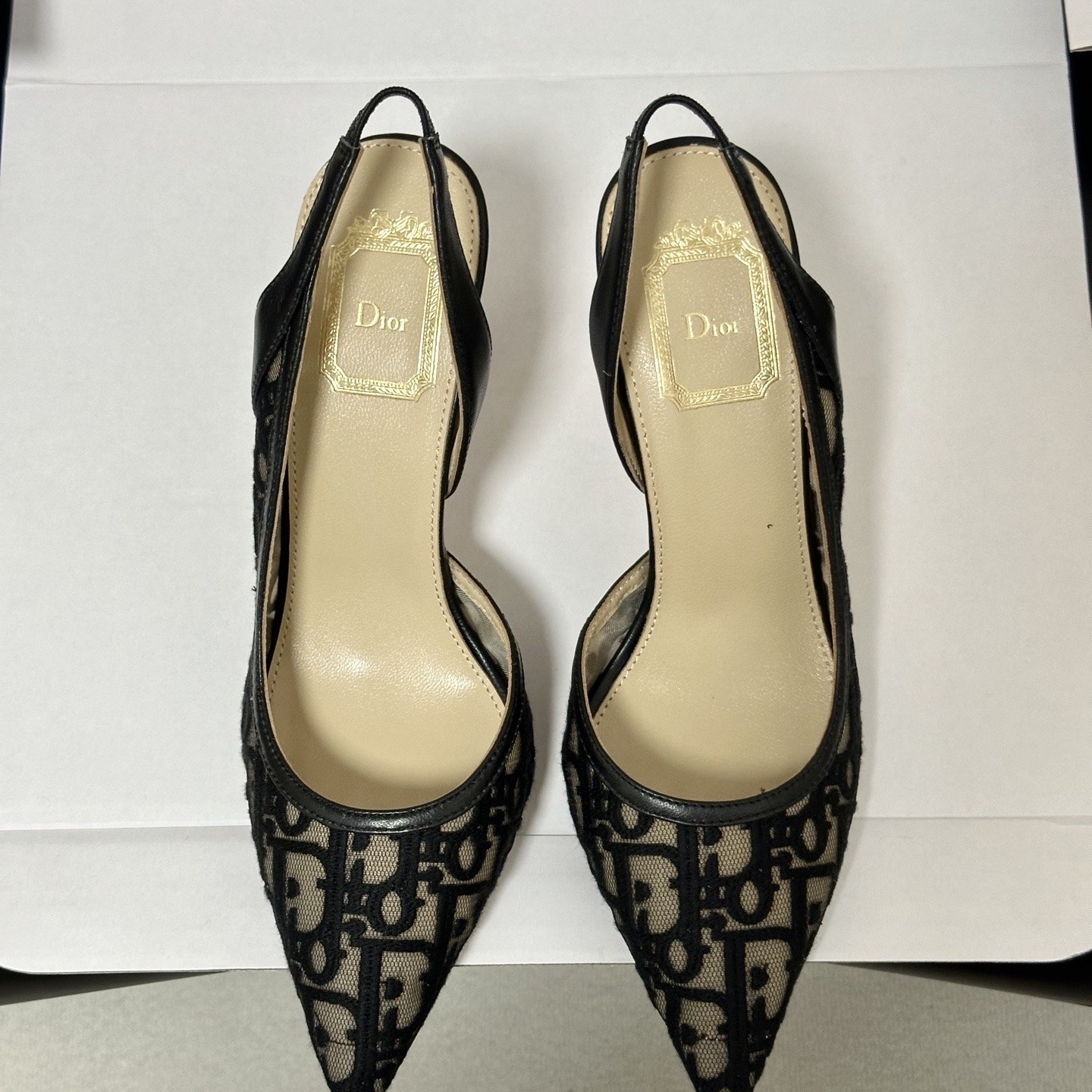 Dior Adiorable Open-back Mesh High Heel Pumps with Lambskin Insole and Italian Leather Sole