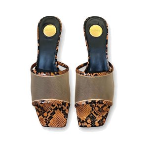 Saint Laurent YSL Logo Square Toe High Heel Slip-on Pumps in Patent Calfskin with Italian Leather Sole