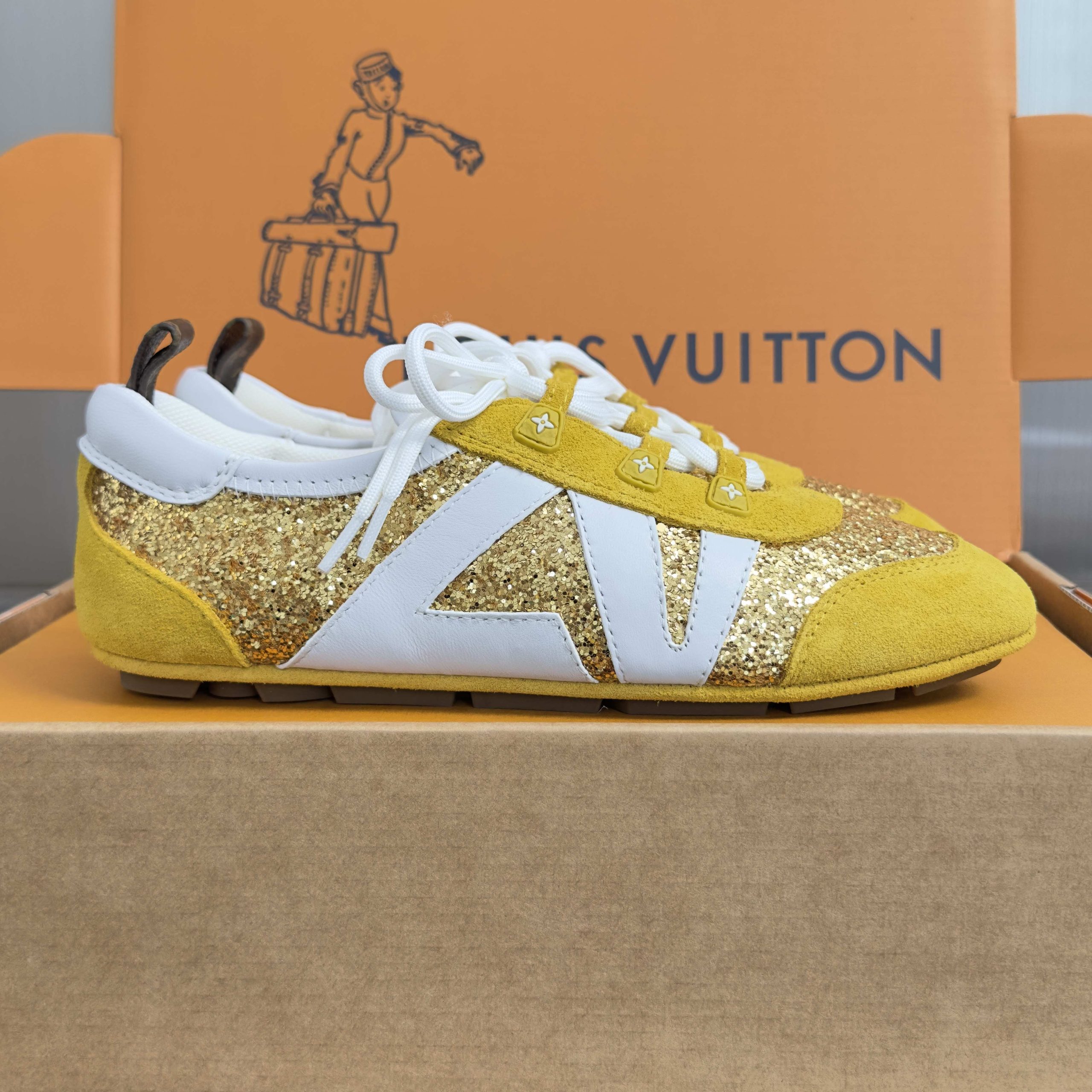 Louis Vuitton Sneakerina Ballet Mary Jane Sneakers in Denim with Monogram Trim