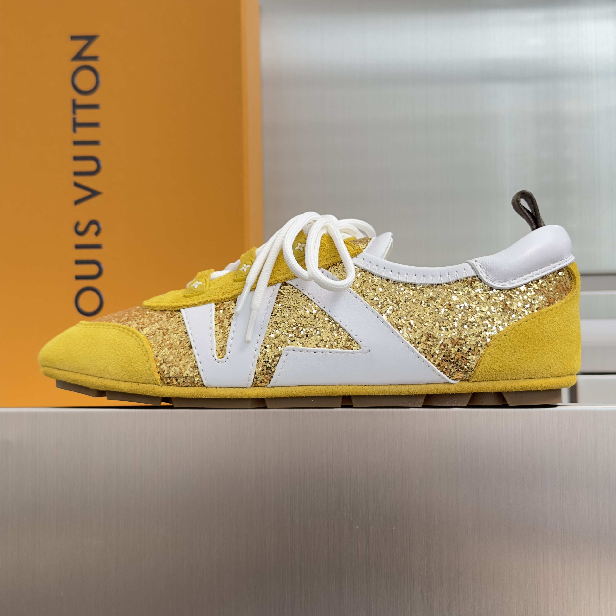 Louis Vuitton Sneakerina Ballet Mary Jane Sneakers in Denim with Monogram Trim