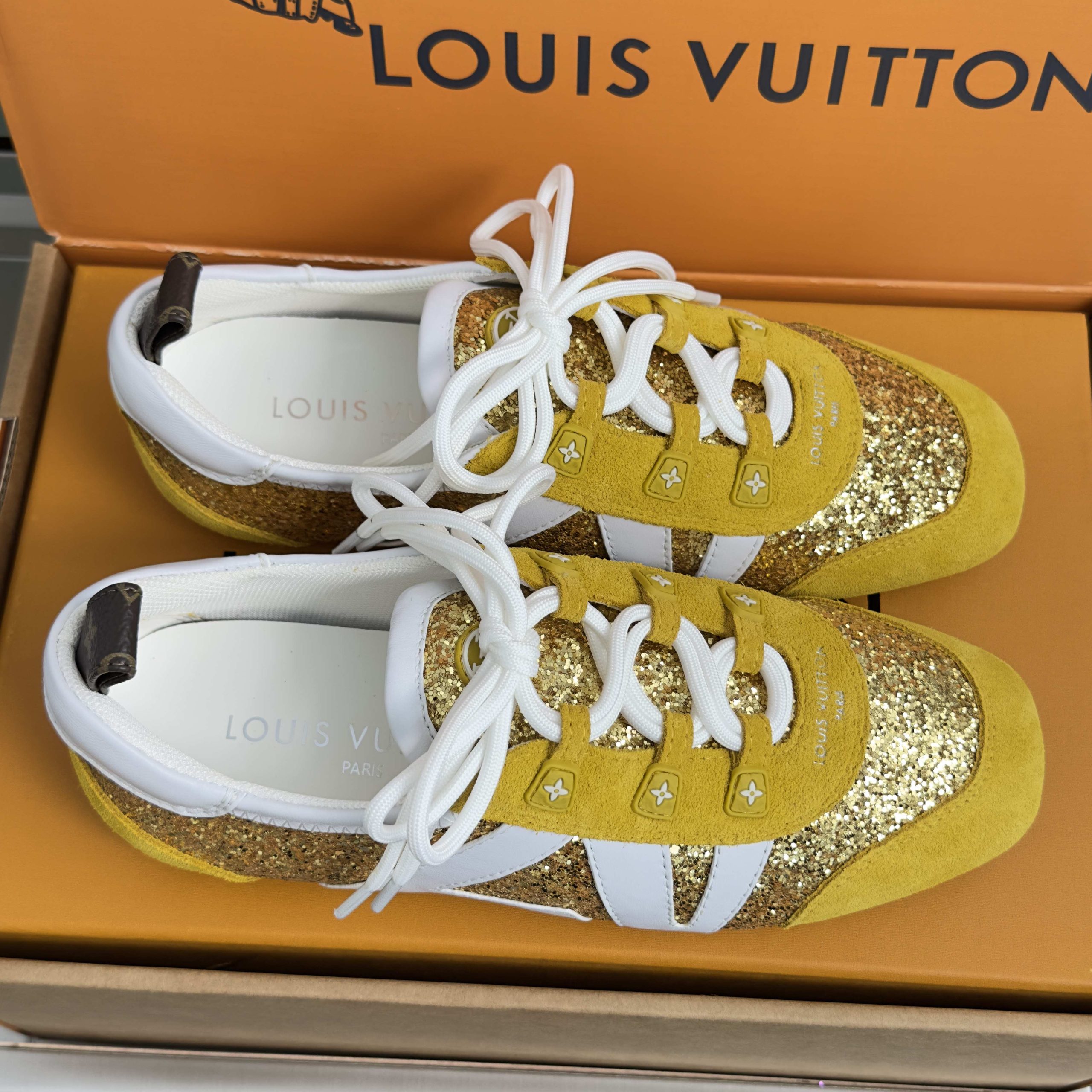Louis Vuitton Sneakerina Ballet Mary Jane Sneakers in Denim with Monogram Trim